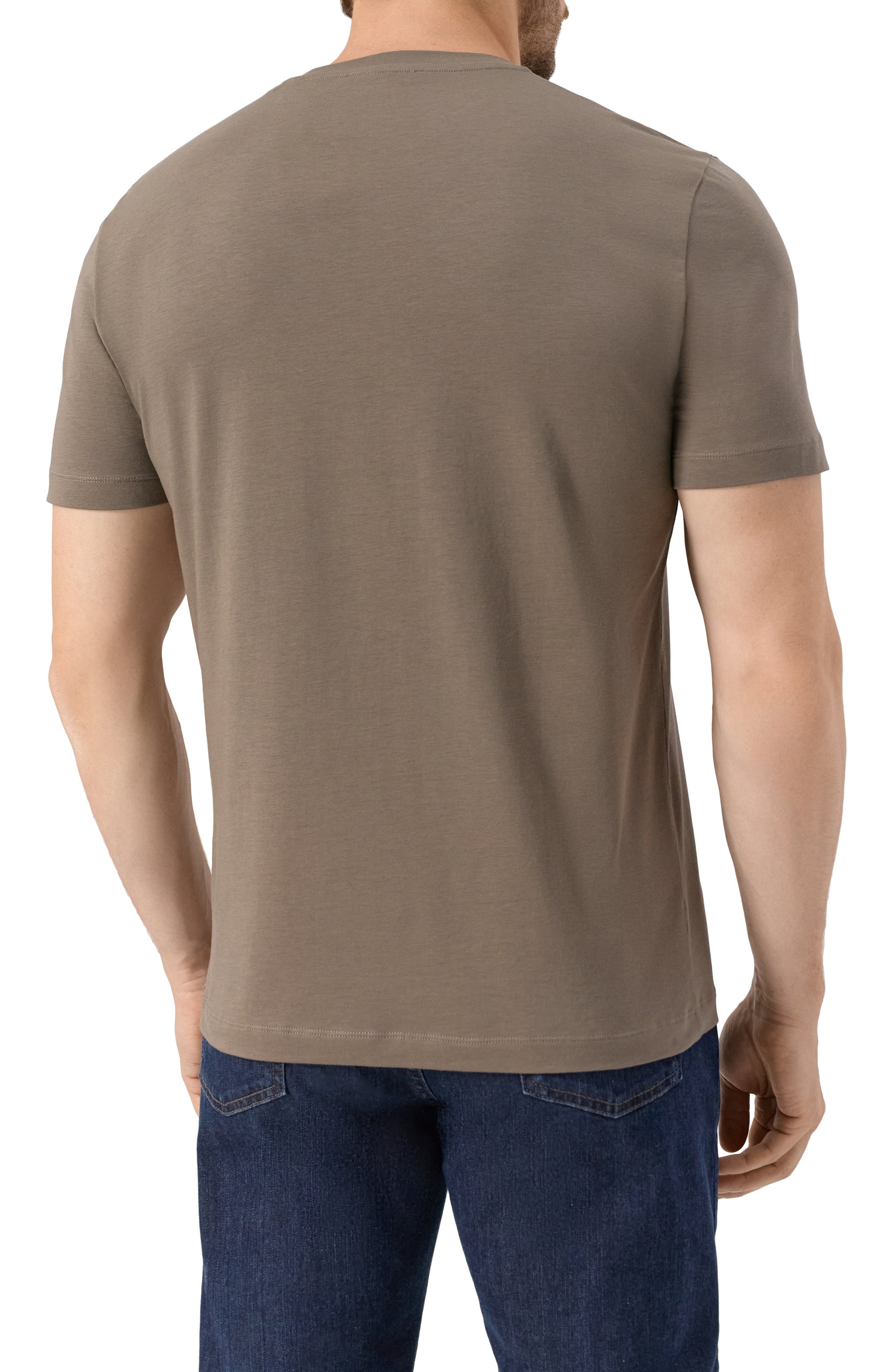 Хлопковая футболка CORNELIANI темно-бежевого цвета по цене 20800 руб., арт. 26G583-2625024, фото 4 Хлопковая футболка CORNELIANI, арт. 26G583-2625024, фото 4