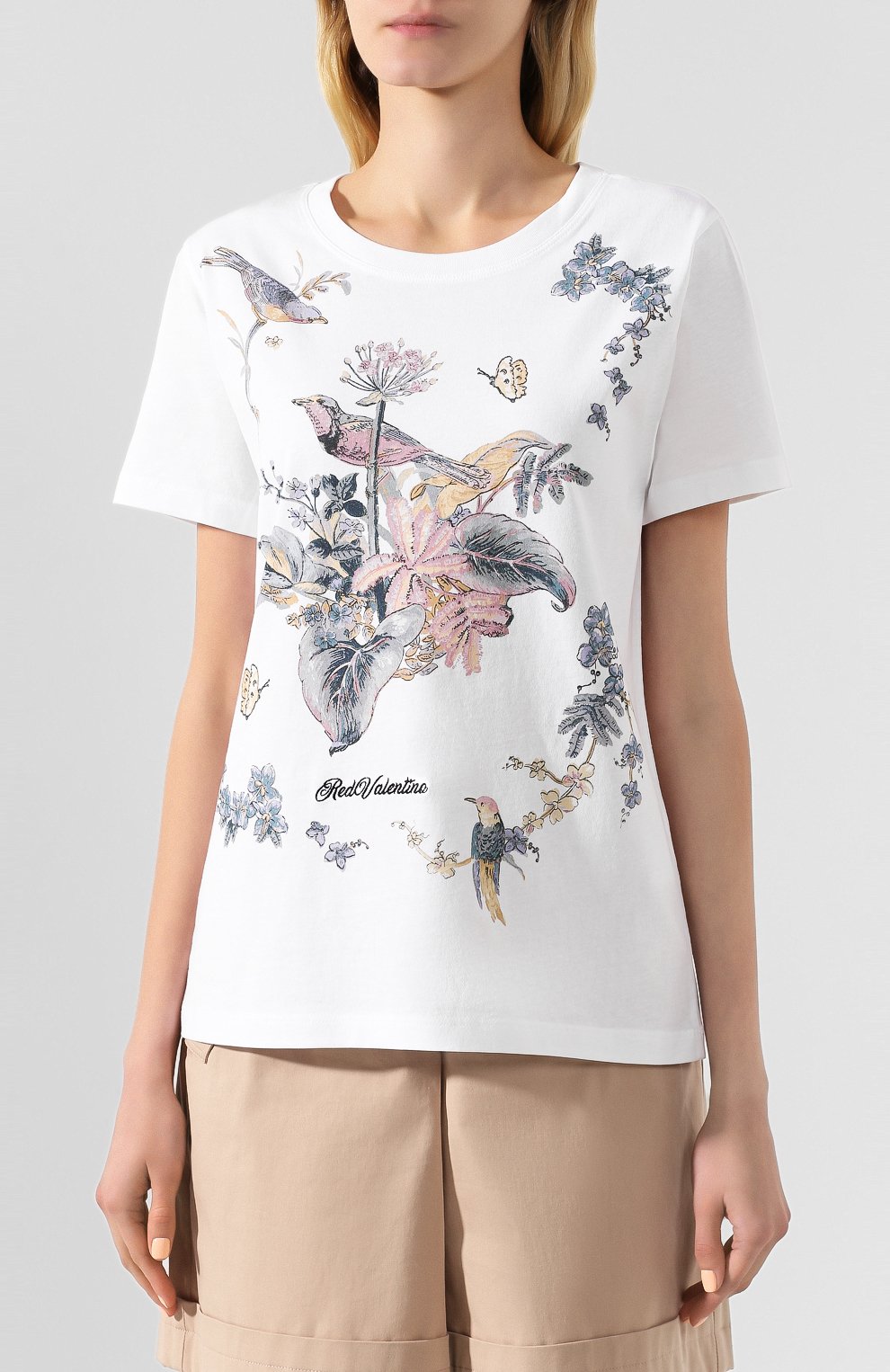 Хлопковая футболка REDVALENTINO белого цвета по цене 14450 руб., арт. TR3MG04J/4UC, фото 3 Хлопковая футболка REDVALENTINO, арт. TR3MG04J/4UC, фото 3