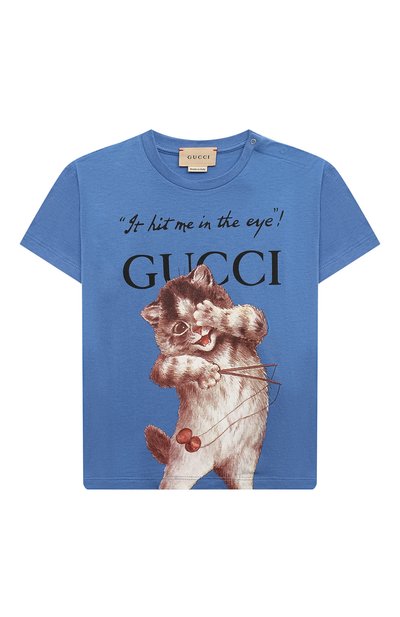 Хлопковая футболка GUCCI, арт. 576871/XJD2E/9-12M, фото 1