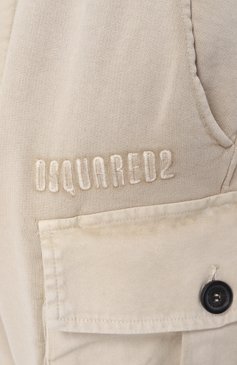 Женские хлопковые джоггеры-карго DSQUARED2 бежевого цвета, арт. S75KB0481/S25539 | Фото 6 (Длина (брюки, джинсы): Стандартные; Материал внешний: Хлопок; Женское Кросс-КТ: Брюки-одежда, Джоггеры - брюки; Стили: Спорт-шик)