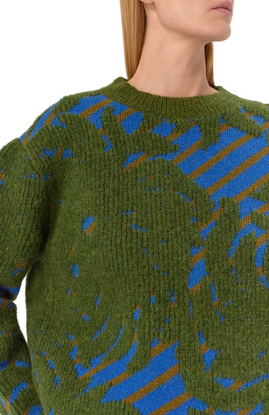 Шерстяной свитер Dries Van Noten 252-011254-2725 Зелёный  252-011254-2725 Фото 5