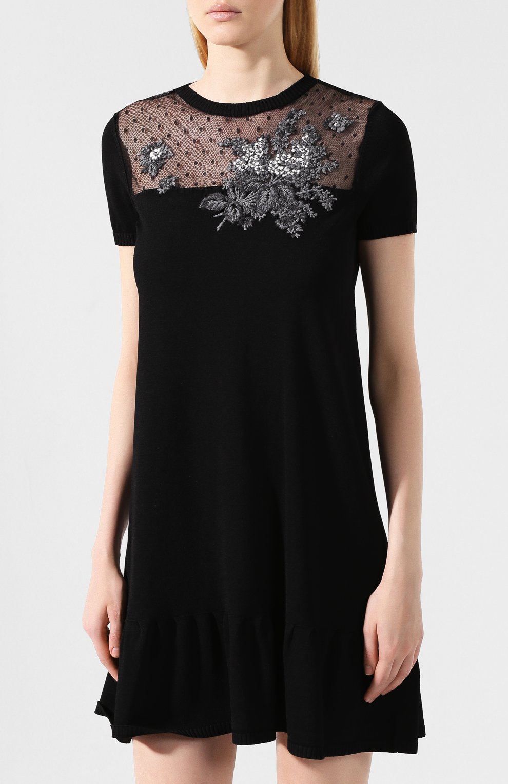 Платье из вискозы REDVALENTINO черного цвета по цене 52050 руб., арт. SR0KDB00/4MH, фото 3 Платье из вискозы REDVALENTINO, арт. SR0KDB00/4MH, фото 3
