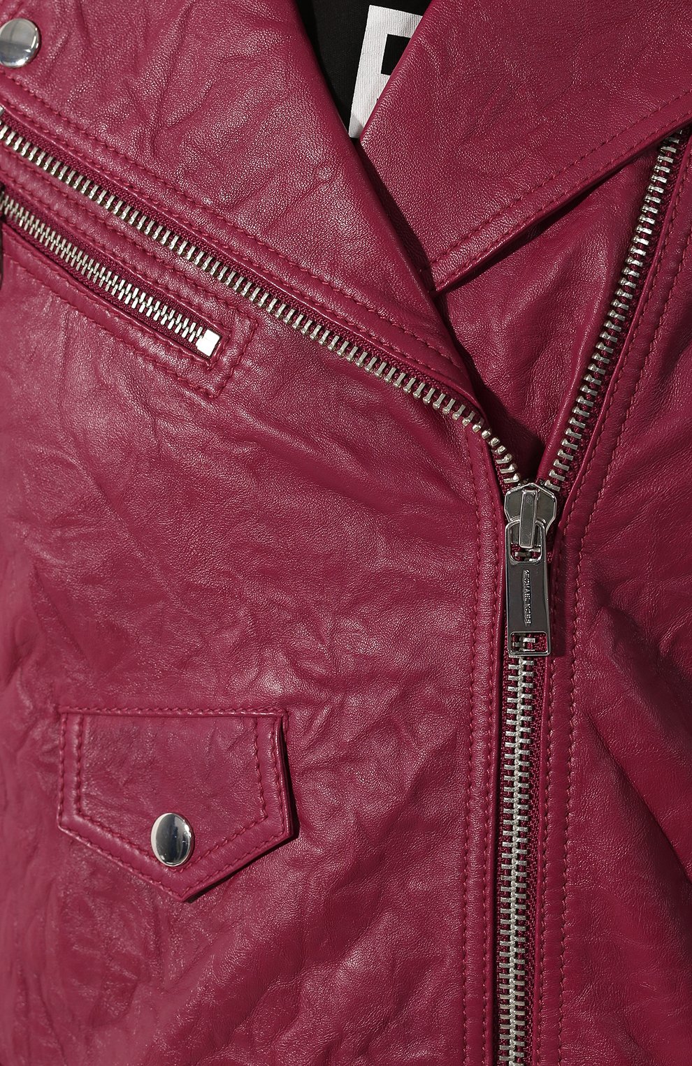 Кожаная куртка MICHAEL MICHAEL KORS бордового цвета по цене 49200 руб., арт. MU82HYG2A3, фото 5 Кожаная куртка MICHAEL MICHAEL KORS, арт. MU82HYG2A3, фото 5