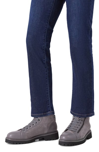 Кожаные ботинки W.GIBBS серого цвета по цене 58350 руб., арт. 0672004/SAVANA/CAM0SCI0 FUR, фото 3 Кожаные ботинки W.GIBBS, арт. 0672004/SAVANA/CAM0SCI0 FUR, фото 3