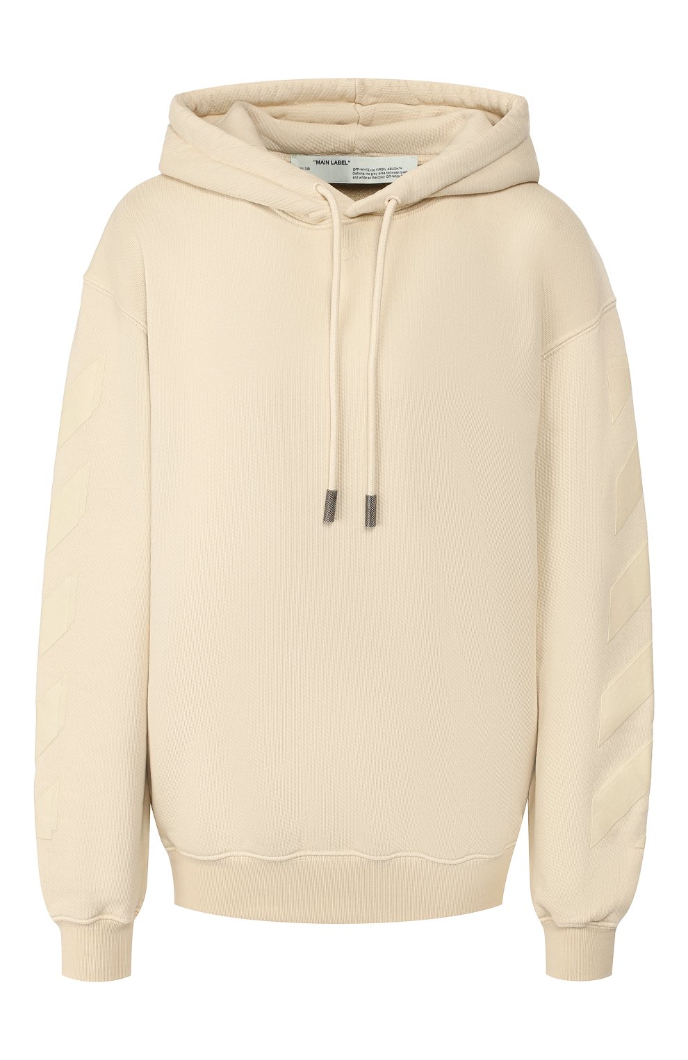Хлопковое худи OFF-WHITE бежевого цвета по цене 39950 руб., арт. 0WBB032E19F300964747, фото 1 Хлопковое худи OFF-WHITE, арт. 0WBB032E19F300964747, фото 1