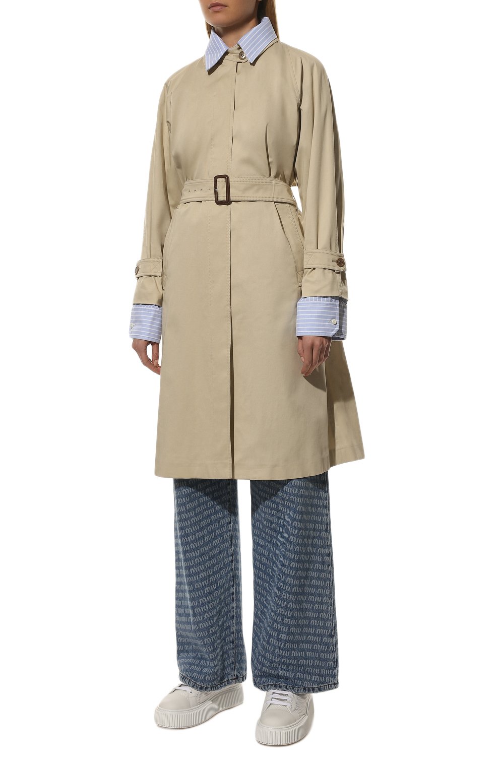 Хлопковый тренч MIU MIU, арт. MS1892-1GQS-F0224, фото 3
