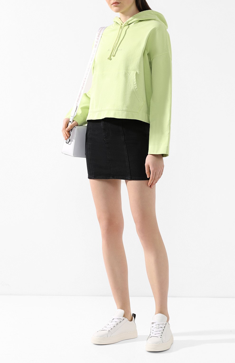 Хлопковое худи ACNE STUDIOS зеленого цвета по цене 19600 руб., арт. AI0019, фото 2 Хлопковое худи ACNE STUDIOS, арт. AI0019, фото 2