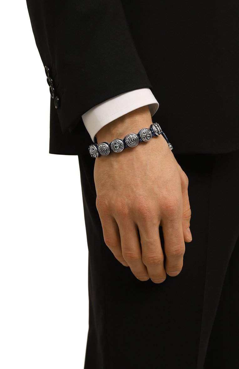 Мужской браслет в добрый час GL JEWELRY синего цвета, арт. M470001-S97-323 | Фото 2 (Региональные ограничения белый список (Axapta Mercury): Не проставлено; Нос: Не проставлено; Материал: Серебро)