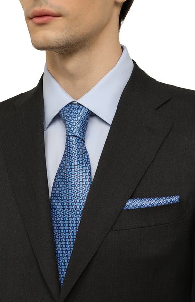 Комплект из галстука и платка STEFANO RICCI голубого цвета по цене 49950 руб., арт. DX/47007, фото 2 Комплект из галстука и платка STEFANO RICCI, арт. DX/47007, фото 2