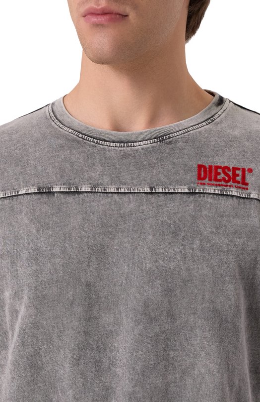 Хлопковая футболка Diesel A16916/0PKAN Серый  A16916/0PKAN Фото 5