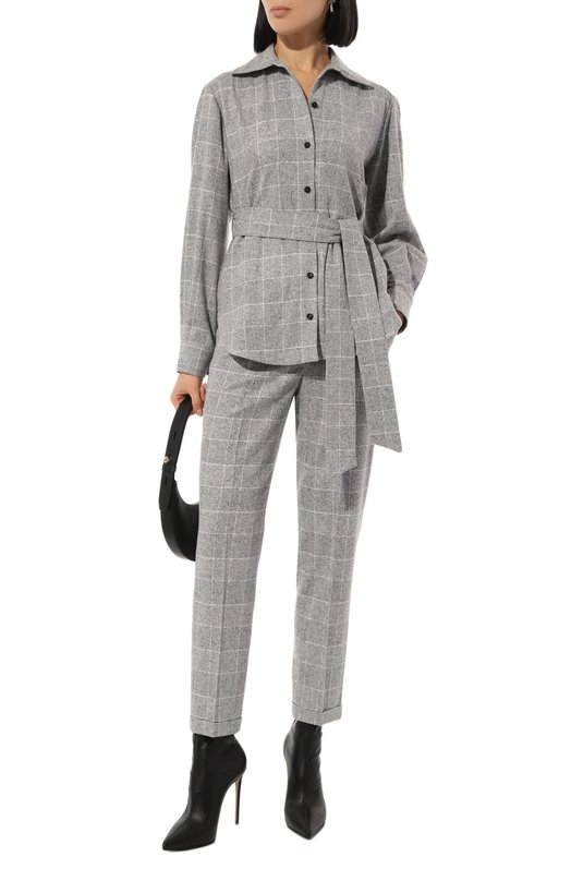Брюки из шелка и шерсти Kiton D53116K0541E02 Серый  D53116K0541E02 Фото 2