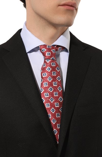 Шелковый галстук KITON бордового цвета по цене 28050 руб., арт. UCRVKLC01I39, фото 2 Шелковый галстук KITON, арт. UCRVKLC01I39, фото 2