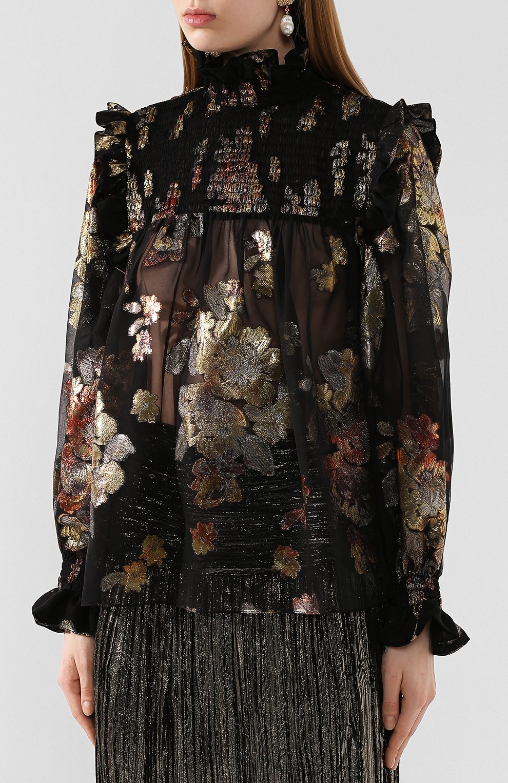 Шелковая блузка SAINT LAURENT, арт. 618935/Y7A11, фото 3