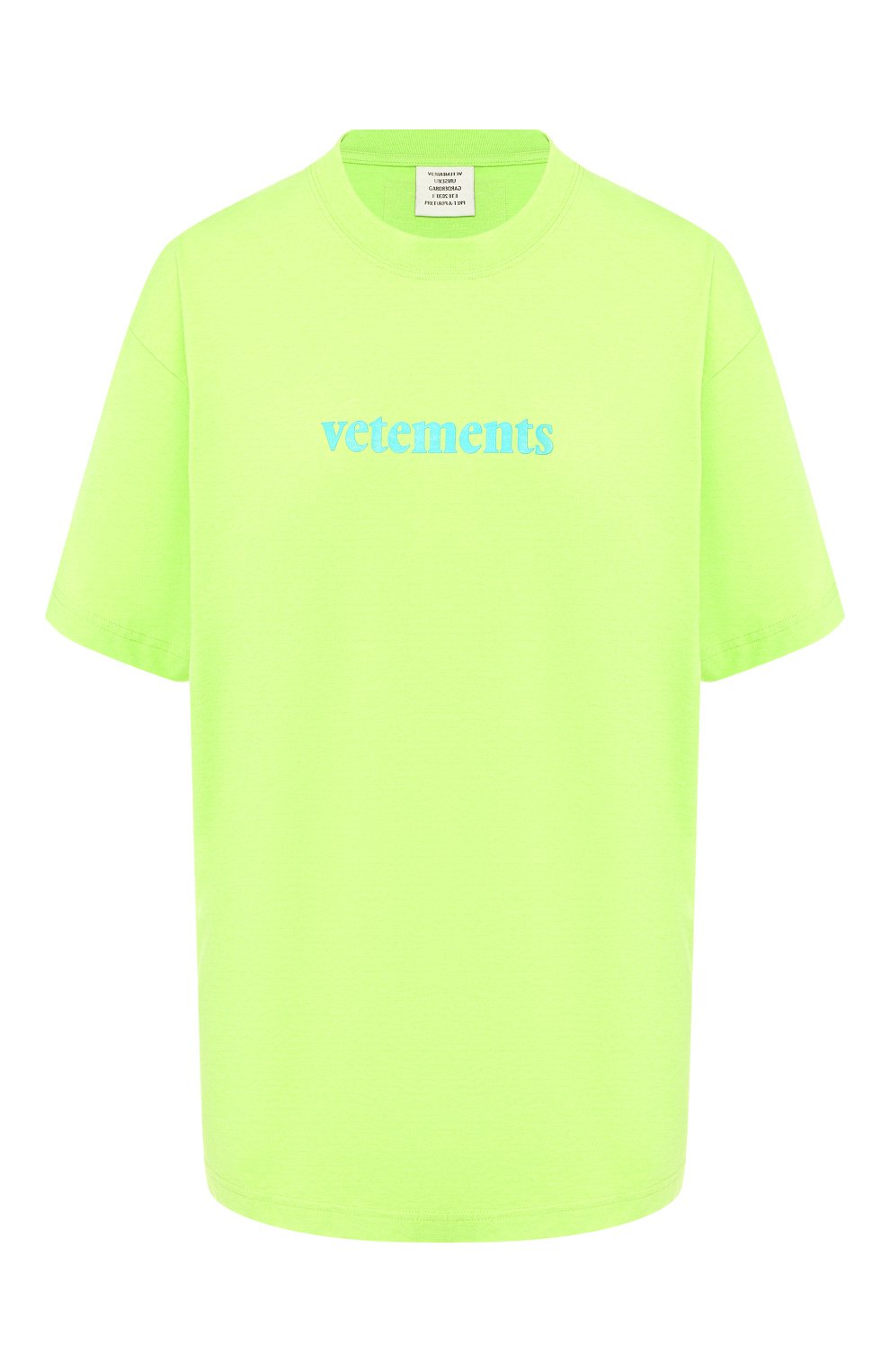 Футболка VETEMENTS, арт. SS20TR305 1610/W/FLU0 GREEN, фото 1