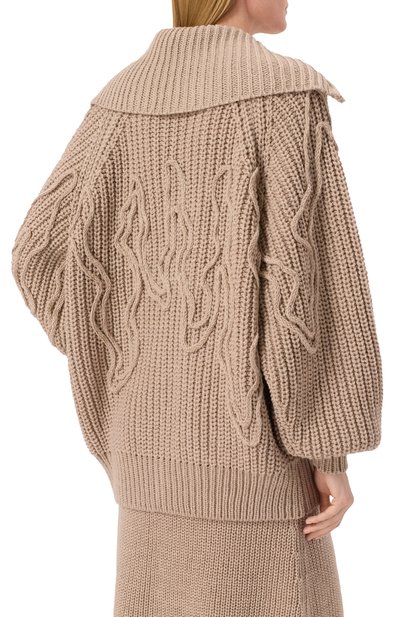 Шерстяной кардиган AKHMADULLINA бежевого цвета по цене 159900 руб., арт. 1125.2KZ630/W637, фото 4 Шерстяной кардиган AKHMADULLINA, арт. 1125.2KZ630/W637, фото 4