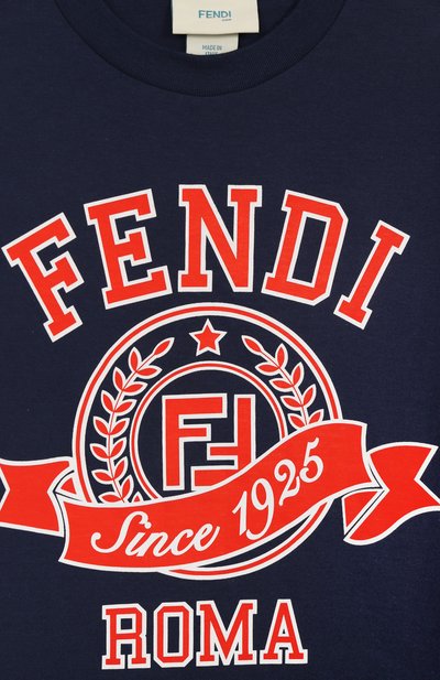 Хлопковая футболка FENDI, арт. JUI164/7AJ/8-12+, фото 3