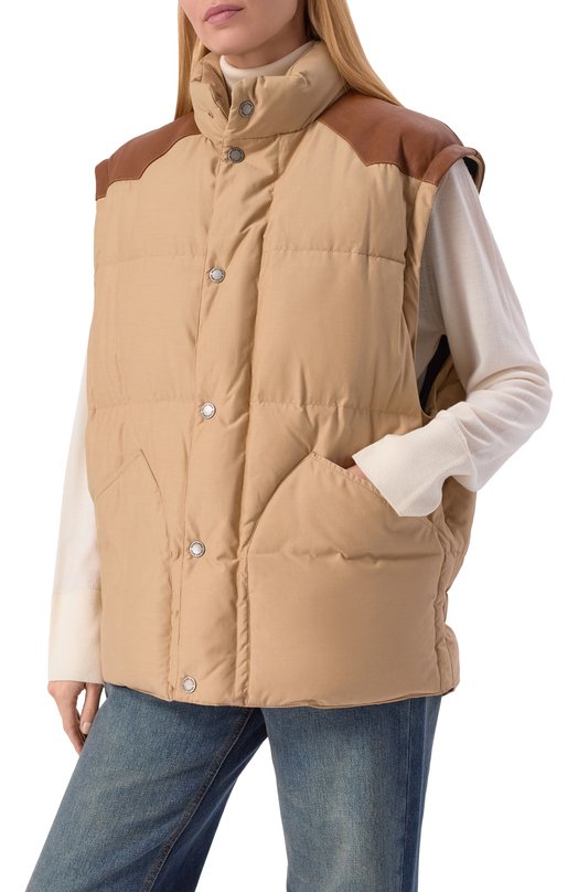 Пуховик Golden Goose Deluxe Brand GUP02346.P002092 Бежевый  GUP02346.P002092 Фото 6