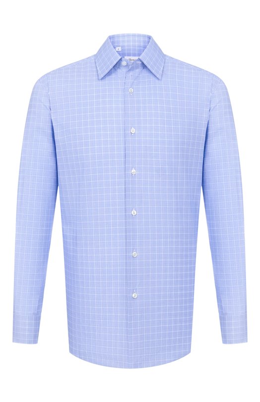 Хлопковая сорочка Brioni RCB40L/0D03T Голубой RCB40L/0D03T