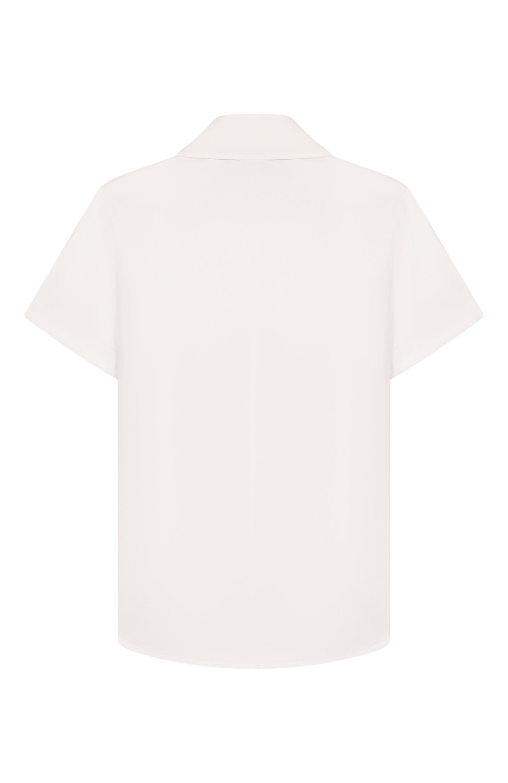 Хлопковая блузка ELIE SAAB JUNIOR молочного цвета по цене 35550 руб., арт. EFCA031/TS0724, фото 2 Хлопковая блузка ELIE SAAB JUNIOR, арт. EFCA031/TS0724, фото 2