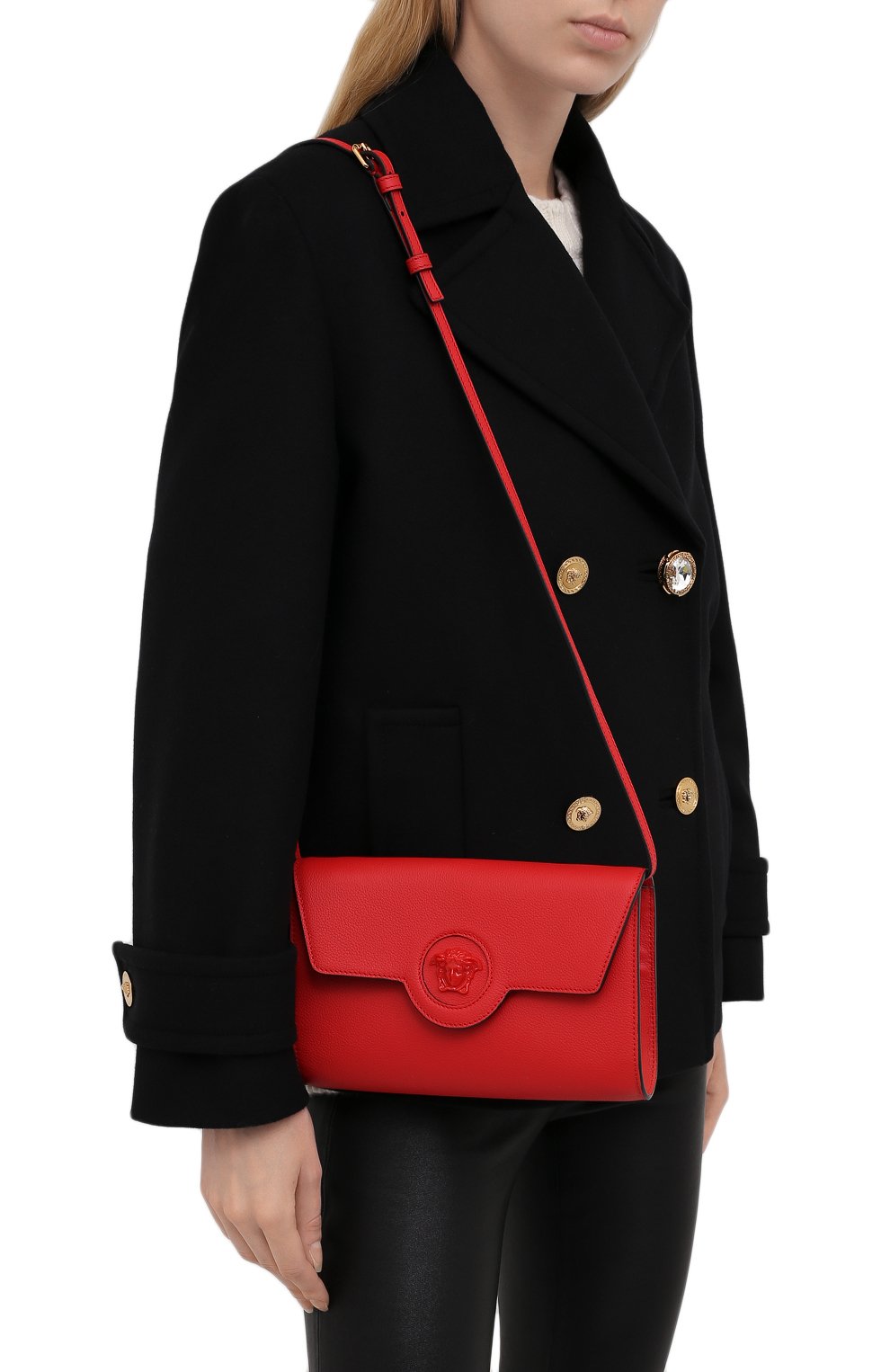 Кожаный кошелек на цепочке la medusa VERSACE, арт. 1000814/DVIT2T, фото 2