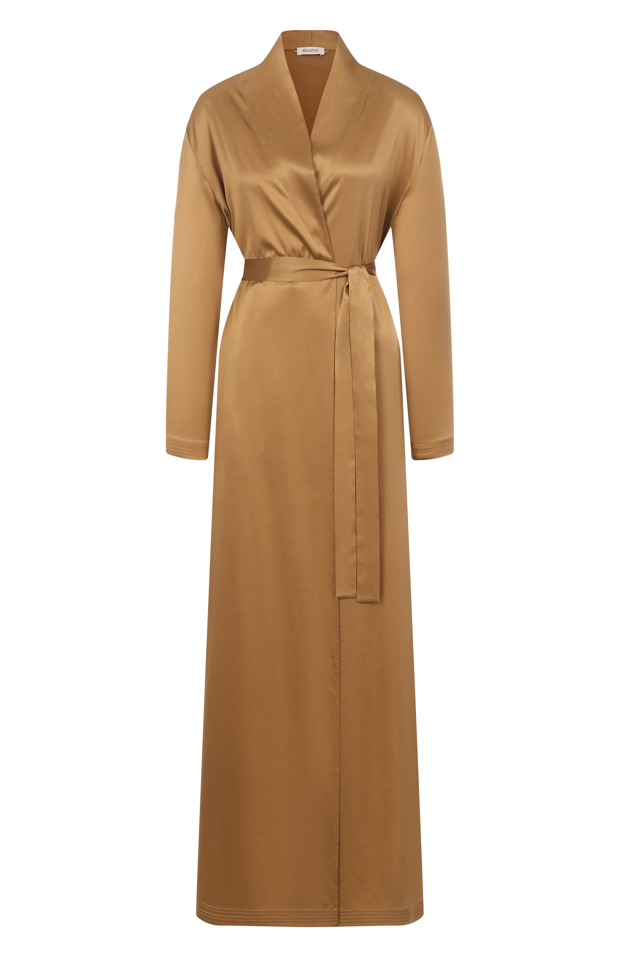 Шелковый халат EDOMO коричневого цвета по цене 77900 руб., арт. C011003FW2425, фото 1 Шелковый халат EDOMO, арт. C011003FW2425, фото 1