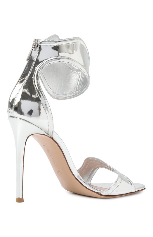 Кожаные босоножки Lucrezia 105 Gianvito Rossi G61705.15RIC.METARGE Серебряный  G61705.15RIC.METARGE Фото 5
