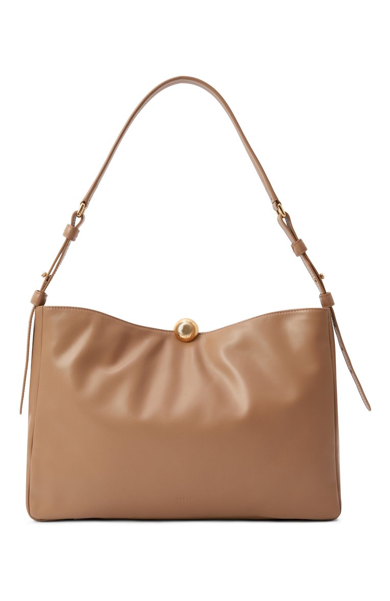 Женская сумка furla sfera soft large FURLA светло-коричневого цвета, арт. WB01365/BX3168 | Фото 1 (Материал: Натуральная кожа; Размер: large)