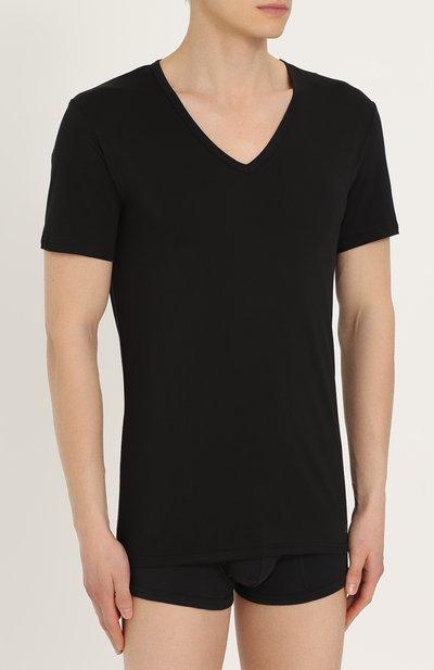 Хлопковая футболка с v-образным вырезом CALVIN KLEIN, арт. NB1217A, фото 3