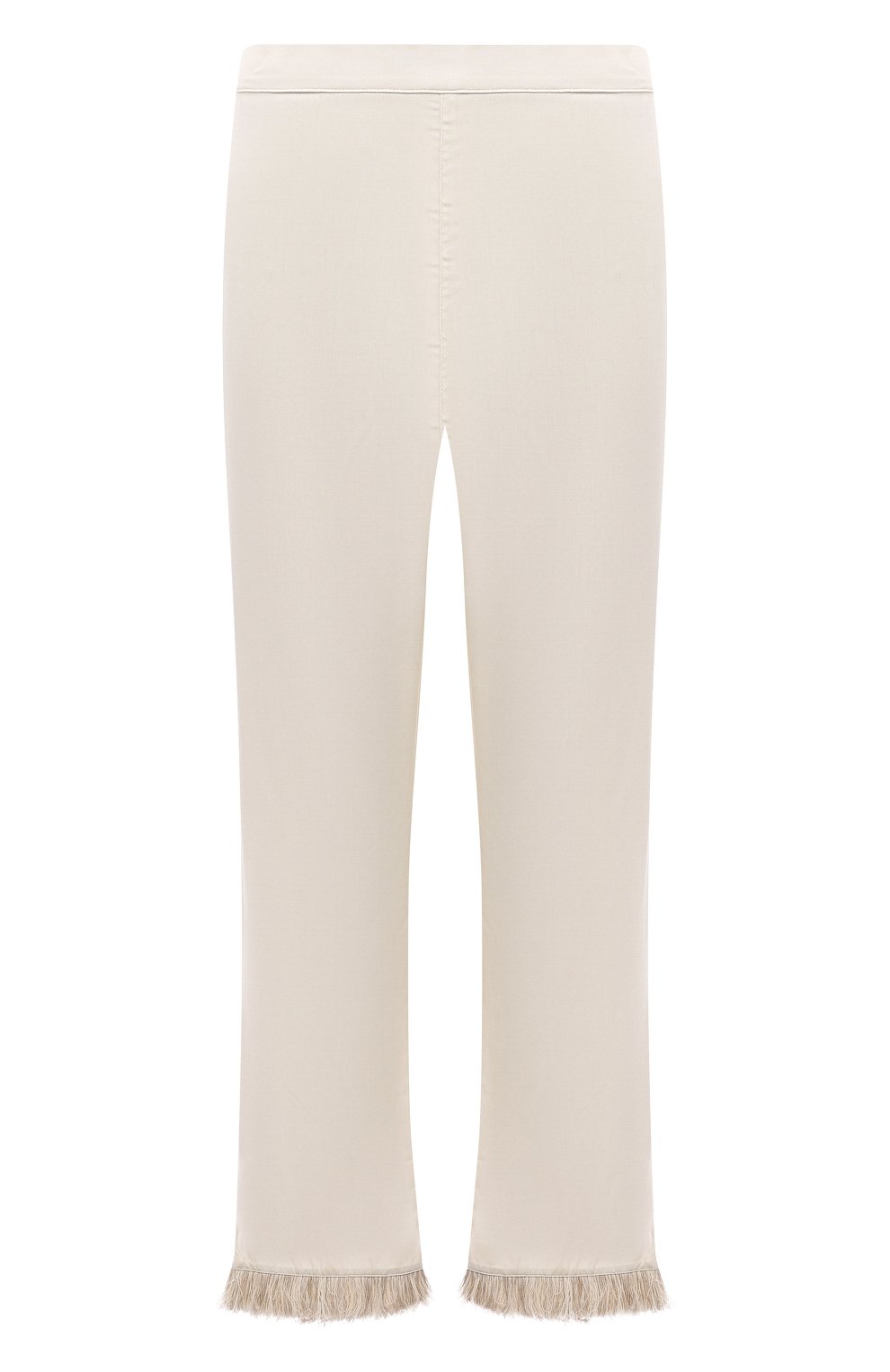 Брюки из вискозы DNUD PARIS кремового цвета по цене 21340 руб., арт. B2417, фото 1 Брюки из вискозы DNUD PARIS, арт. B2417, фото 1