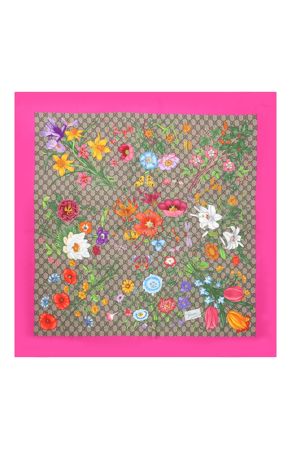 Шелковый платок с принтом flora  GUCCI, арт. 551266/3G001, фото 3