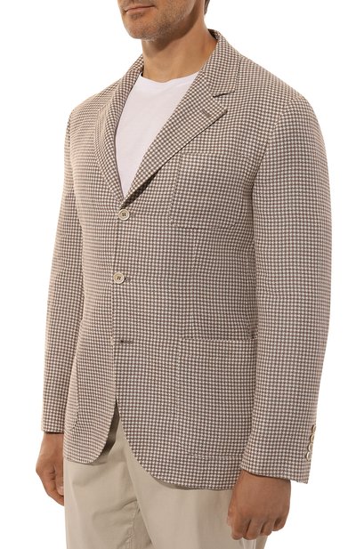 Пиджак изо льна и шерсти BRUNELLO CUCINELLI, арт. MS4607BND, фото 3