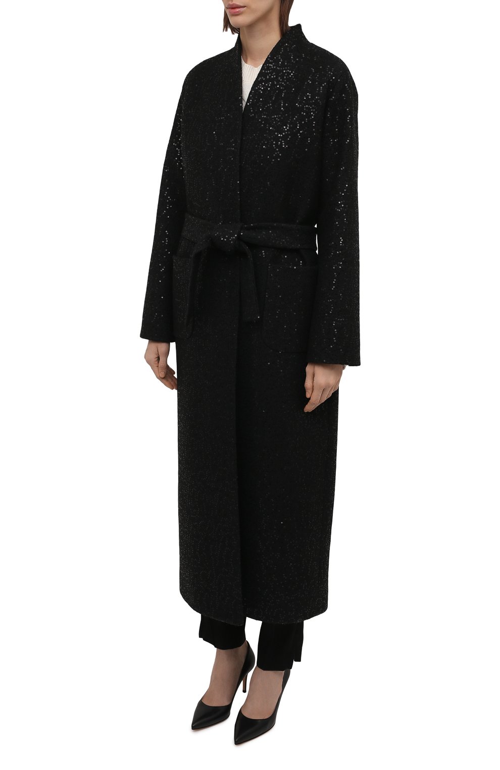 Шерстяное пальто SEVEN LAB черного цвета по цене 53550 руб., арт. CX black brilliant, фото 3 Шерстяное пальто SEVEN LAB, арт. CX black brilliant, фото 3