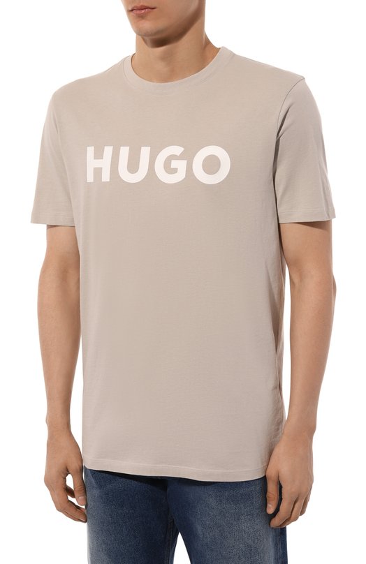 Хлопковая футболка HUGO 50467556 Серый  50467556 Фото 3