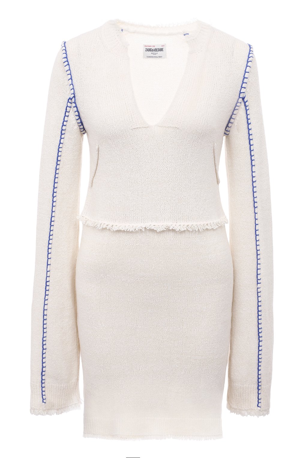 Платье из шелка и хлопка ZADIG AND VOLTAIRE кремового цвета по цене 85200 руб., арт. KWDR00166, фото 1 Платье из шелка и хлопка ZADIG AND VOLTAIRE, арт. KWDR00166, фото 1