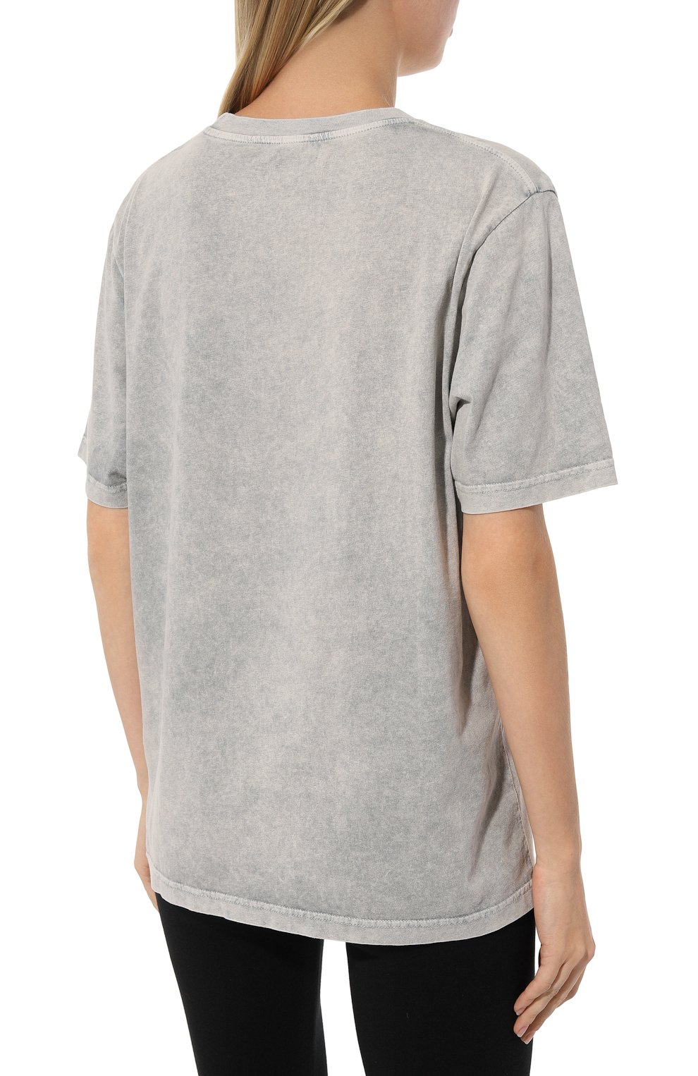Хлопковая футболка LESYANEBO светло-серого цвета по цене 9500 руб., арт. ICONIC/TS003, фото 4 Хлопковая футболка LESYANEBO, арт. ICONIC/TS003, фото 4