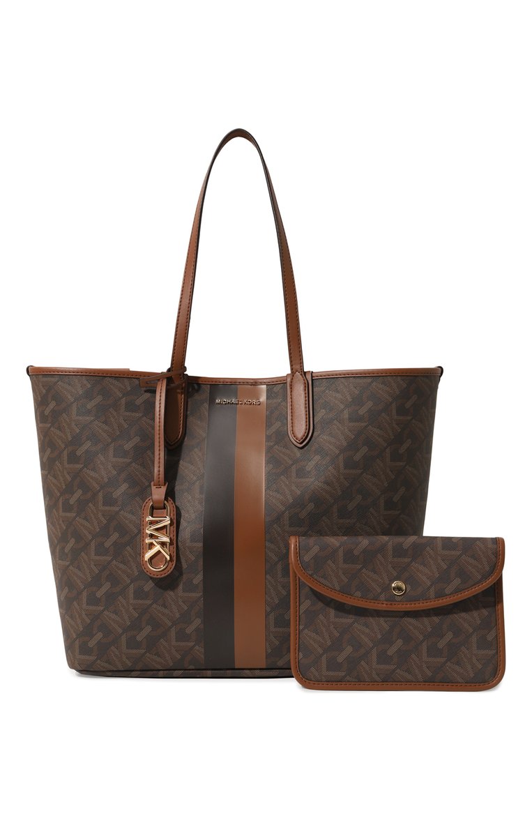 Женская сумка-тоут MICHAEL MICHAEL KORS коричневого цвета, арт. 30H3GZAT7B | Фото 6 (Материал: Экокожа; Драгоценные камни: Проставлено; Размер: large; Материал сплава: Проставлено)