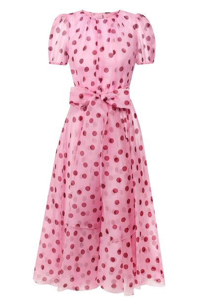 Шелковое платье DOLCE & GABBANA розового цвета по цене 267500 руб., арт. F6H0ET/HS19Z, фото 1 Шелковое платье DOLCE & GABBANA, арт. F6H0ET/HS19Z, фото 1