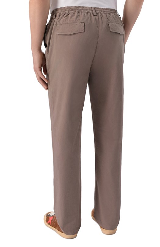 Хлопковые брюки MC2 Saint Barth REL0001-01533L/RELAIS Коричневый  REL0001-01533L/RELAIS Фото 4