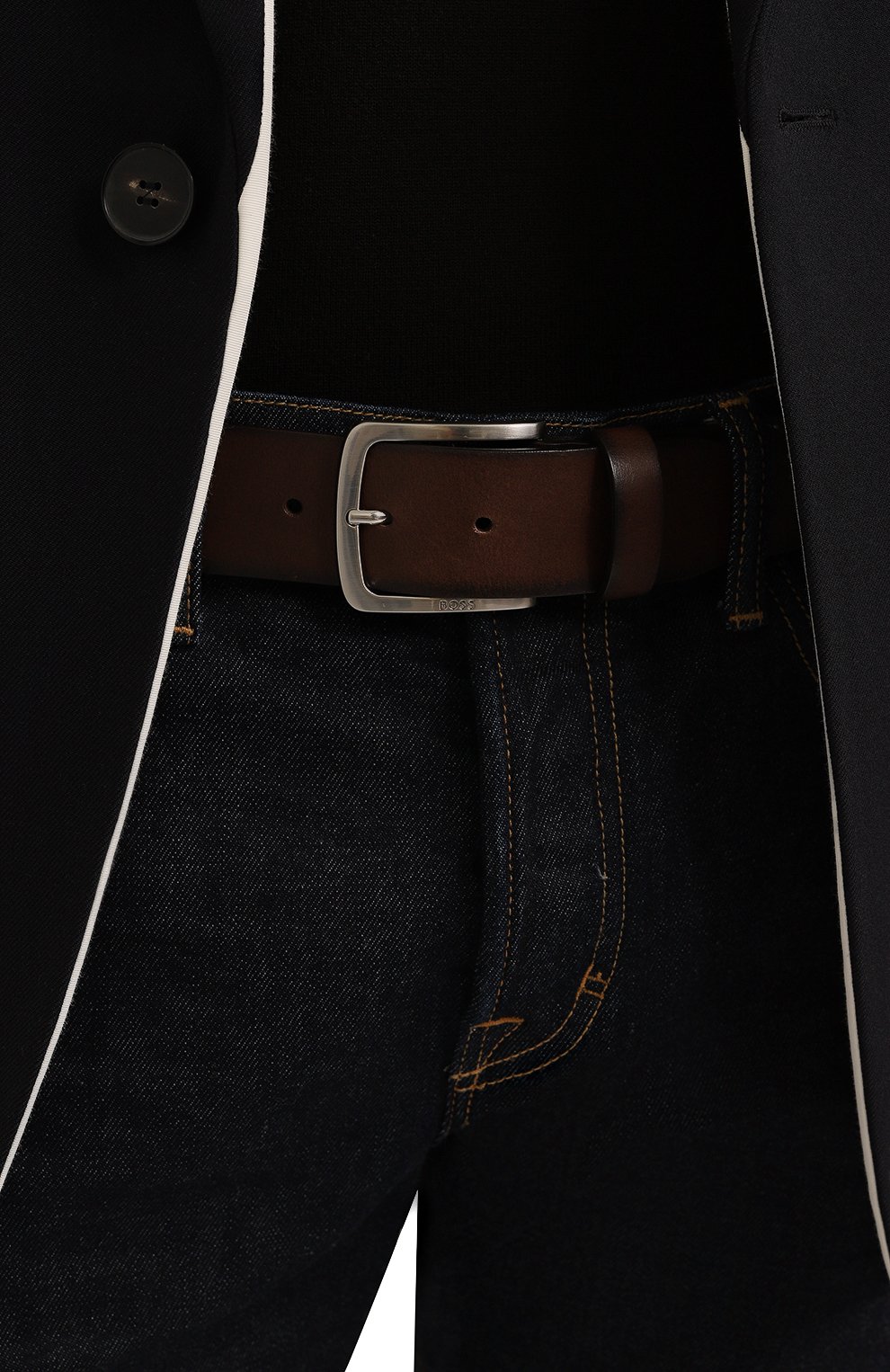 Кожаный ремень BOSS темно-коричневого цвета по цене 11950 руб., арт. 50471321, фото 2 Кожаный ремень BOSS, арт. 50471321, фото 2