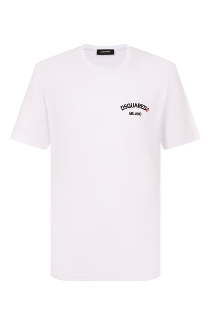 Мужская хлопковая футболка DSQUARED2 белого цвета, арт. S74GD1400/D20020 | Фото 1 (Автоматизация ТО: Проставлено; Рукава: Короткие; Длина (для топов): Стандартные; Материал внешний: Хлопок; Автоматизация состава: Проставлено)
