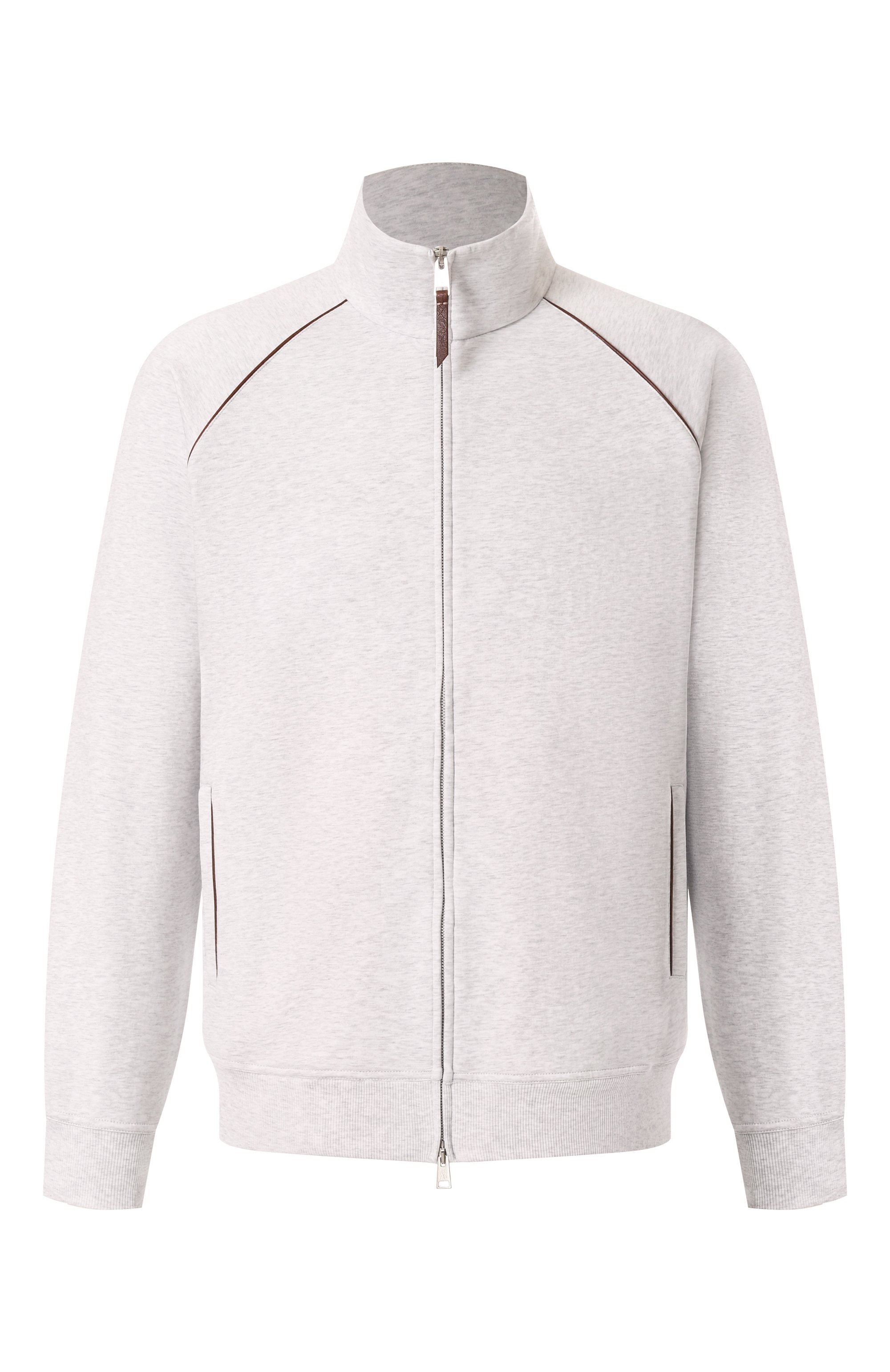 Хлопковая толстовка BRUNELLO CUCINELLI светло-серого цвета по цене 165000 руб., арт. MW8639087G, фото 1 Хлопковая толстовка BRUNELLO CUCINELLI, арт. MW8639087G, фото 1