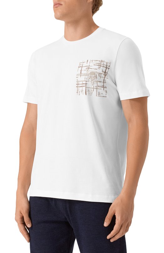 Хлопковая футболка Corneliani 26G583-2625024 Белый  26G583-2625024 Фото 3