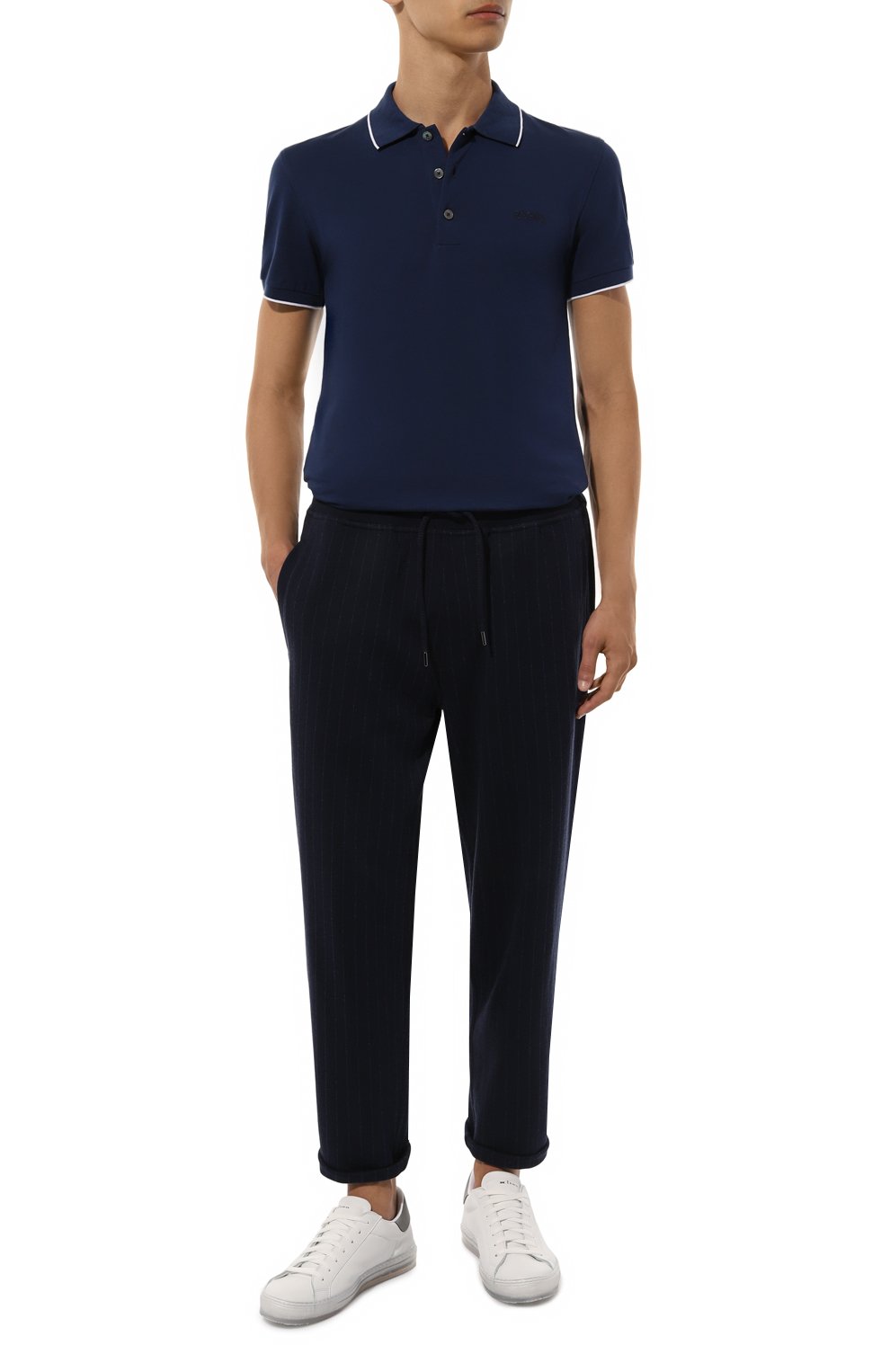 Хлопковое поло ZEGNA темно-синего цвета по цене 49950 руб., арт. UD358A7/D746, фото 2 Хлопковое поло ZEGNA, арт. UD358A7/D746, фото 2