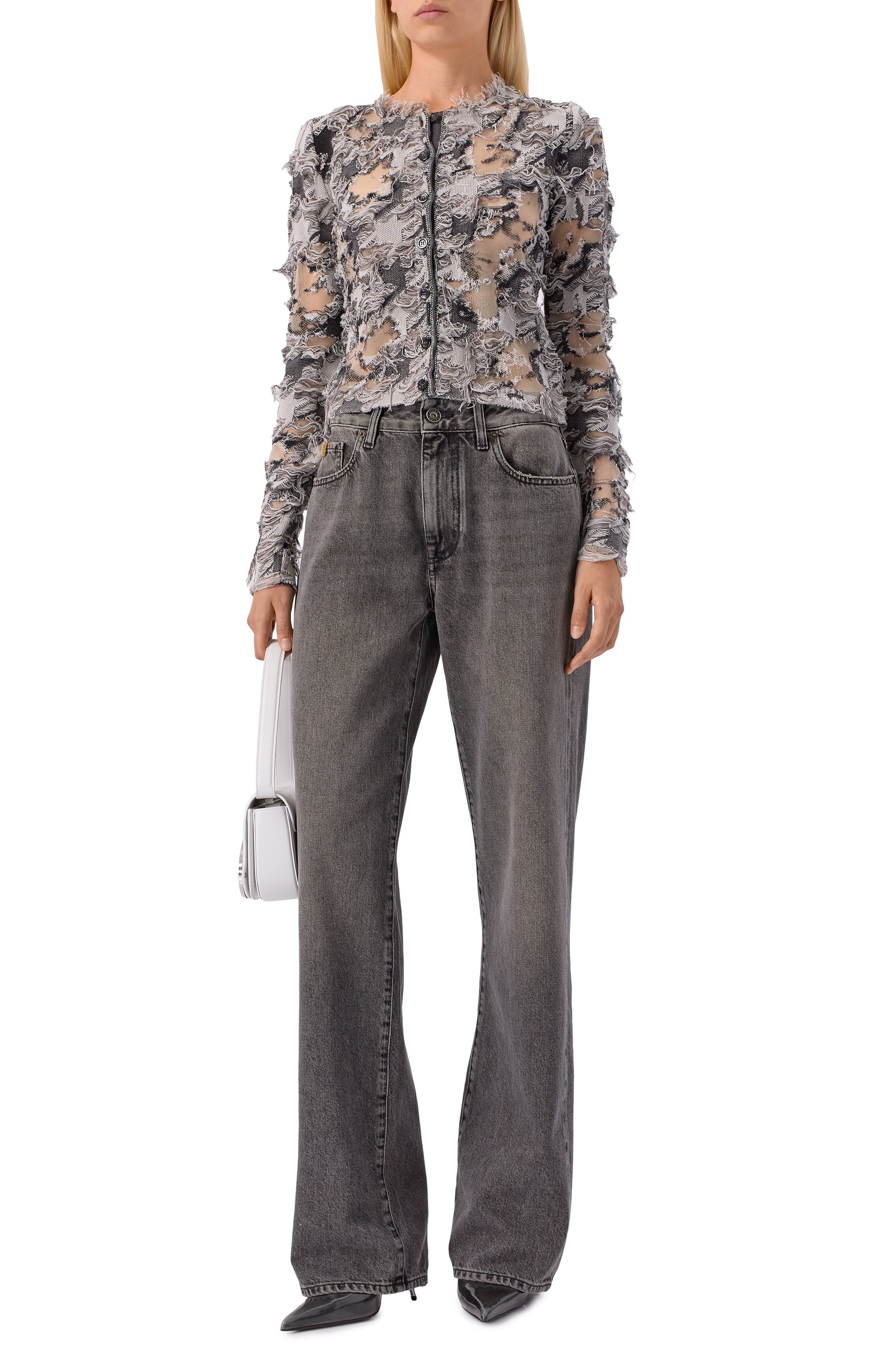 Хлопковый кардиган m-sibylla DIESEL серого цвета по цене 73900 руб., арт. A21465/0LKDQ, фото 2 Хлопковый кардиган m-sibylla DIESEL, арт. A21465/0LKDQ, фото 2