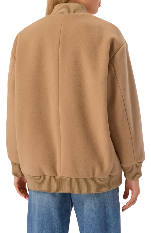 Шерстяной бомбер Weekend Max Mara AD0RNI Бежевый  AD0RNI Фото 4