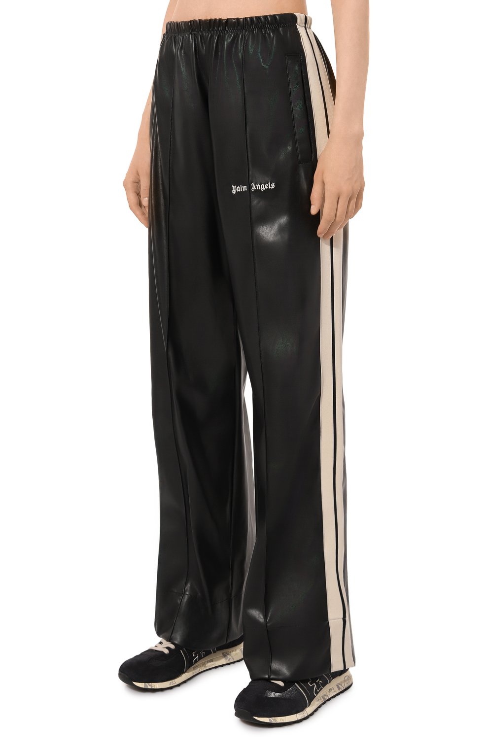 Брюки из экокожи PALM ANGELS, арт. PWCJ016F24FAB002, фото 3
