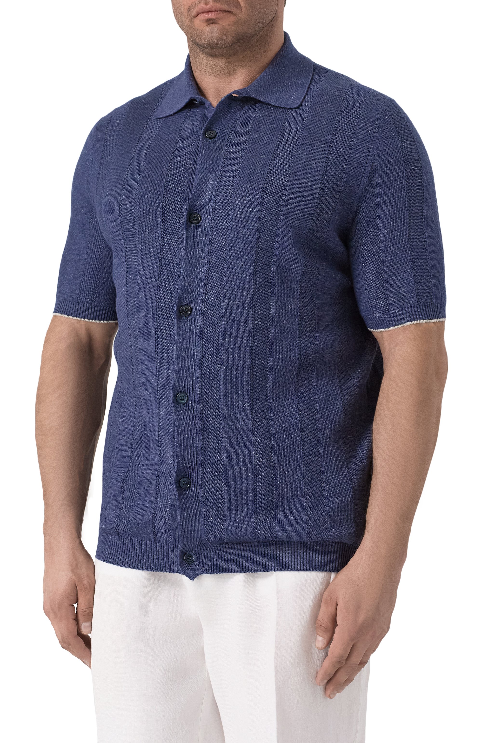 Рубашка изо льна и хлопка BRUNELLO CUCINELLI, арт. M2L707805, фото 3