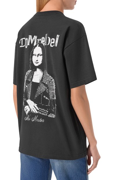 Хлопковая футболка DOMREBEL черного цвета по цене 22100 руб., арт. SHE IS HER/T-SHIRT, фото 4 Хлопковая футболка DOMREBEL, арт. SHE IS HER/T-SHIRT, фото 4