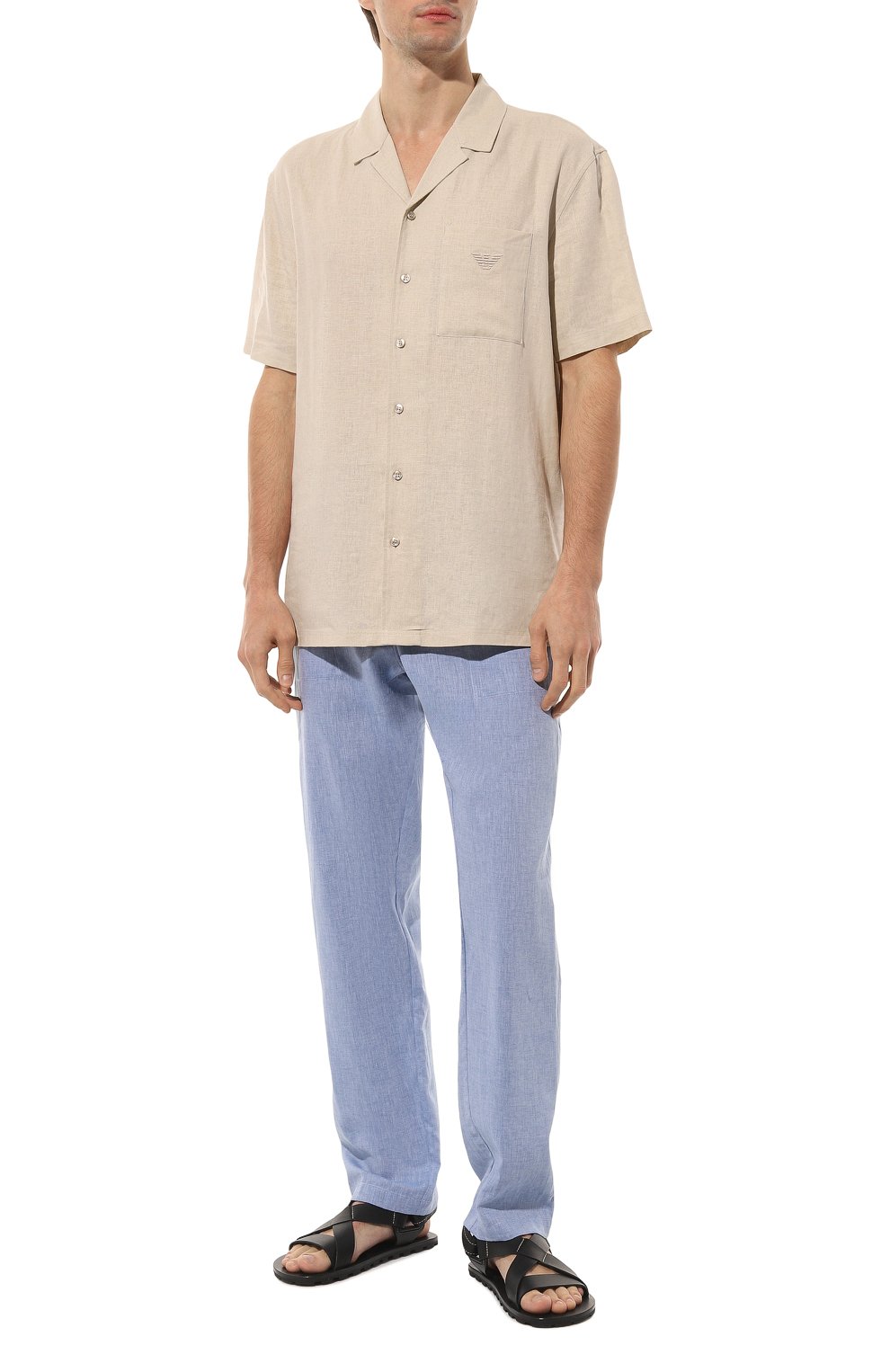 Хлопковые домашние брюки ROBERTO RICETTI голубого цвета по цене 17350 руб., арт. PATASCA/C3208, фото 2 Хлопковые домашние брюки ROBERTO RICETTI, арт. PATASCA/C3208, фото 2