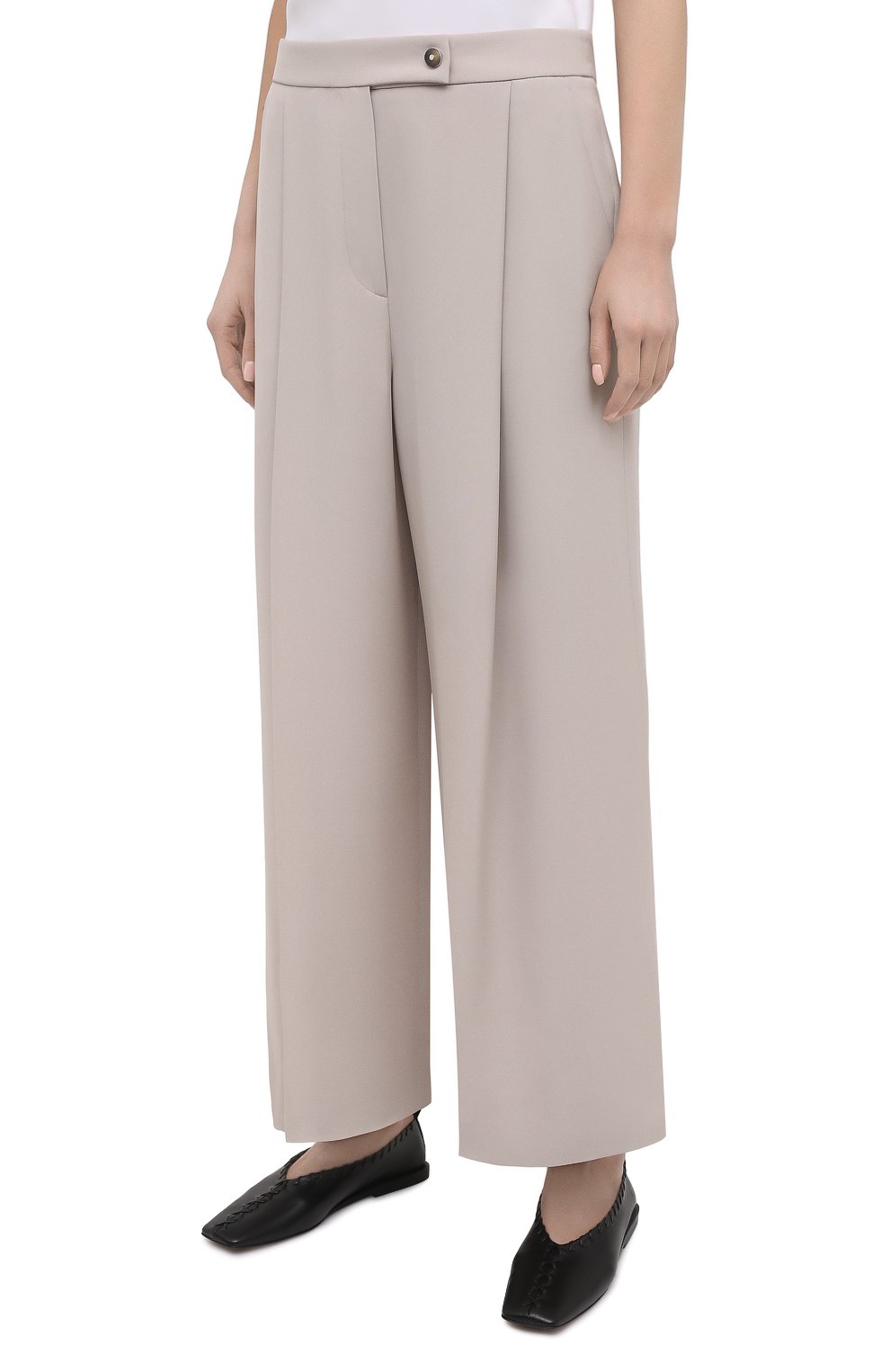 Шелковые брюки GIORGIO ARMANI бежевого цвета по цене 113500 руб., арт. 1SHPP0G1/T02AU, фото 3 Шелковые брюки GIORGIO ARMANI, арт. 1SHPP0G1/T02AU, фото 3